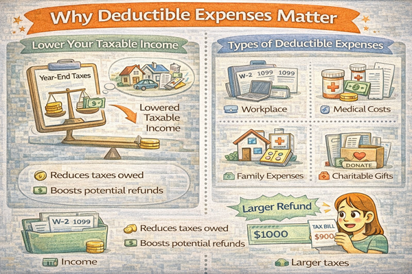 공제 항목이 중요한 이유와 연말정산 공제 항목 종류를 설명하는 개념 이미지