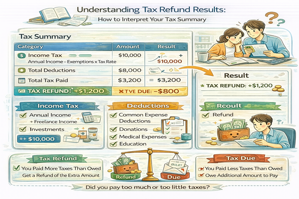 연말정산 결과를 해석하는 방법과 결과표 구조 설명 이미지