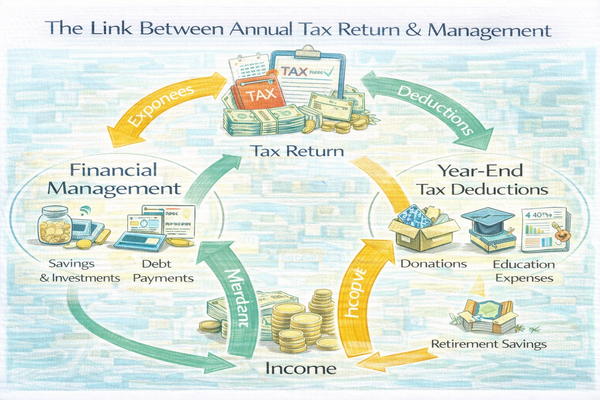 연말정산과 재무관리의 연결점을 설명하는 돈 흐름 구조 이미지