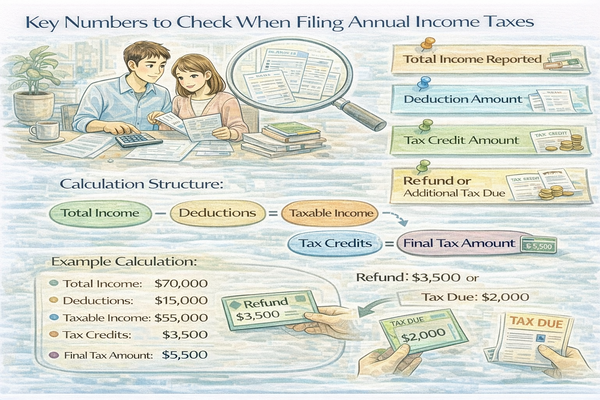 연말정산에서 꼭 확인해야 할 숫자와 계산 구조를 설명하는 이미