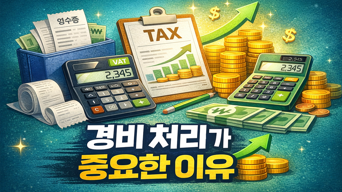 경비 처리가 중요한 이유와 사업 비용 관리 구조를 설명하는 세금 관리 이미지