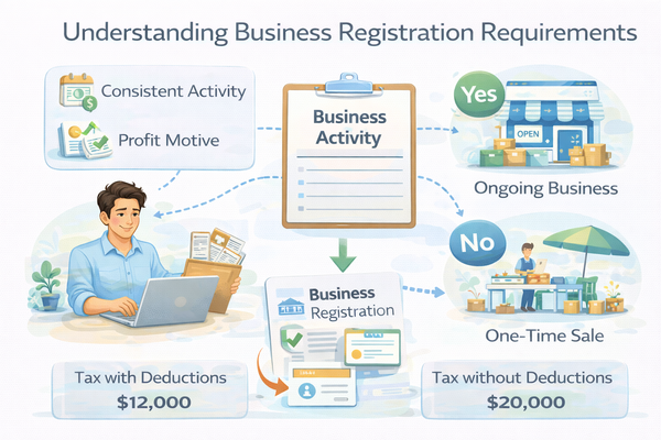 사업자 등록이 필요한 기준과 사업 활동 판단 구조 설명 이미지