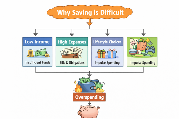 저축이 안 되는 이유를 보여주는 돈 흐름 구조 이미지
