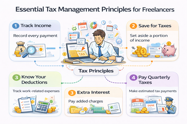 프리랜서 세금 관리의 기본 원칙 구조 설명 이미지