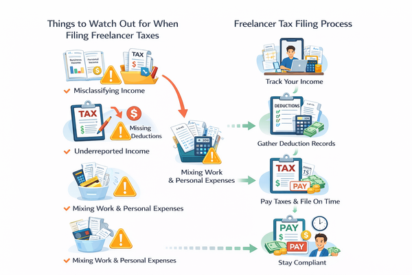 프리랜서 세금 신고 시 주의할 점과 종합소득세 신고 흐름 설명 이미지